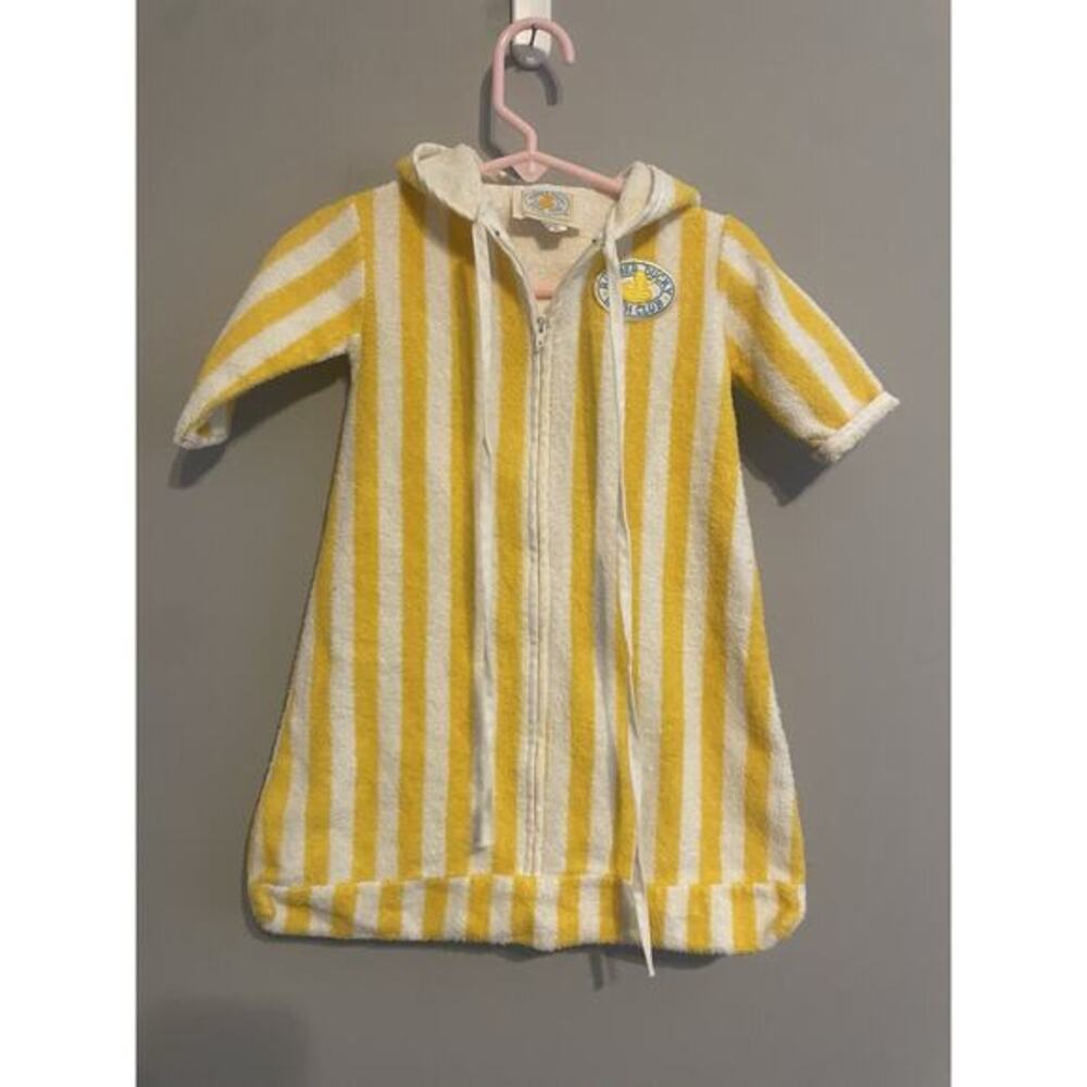 Vintage‎ Rubber Ducky Terry Hooded SwimSuit Cover Up Newborn